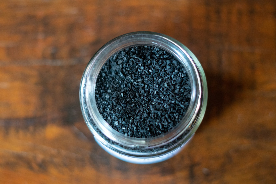 activated charcoal jar