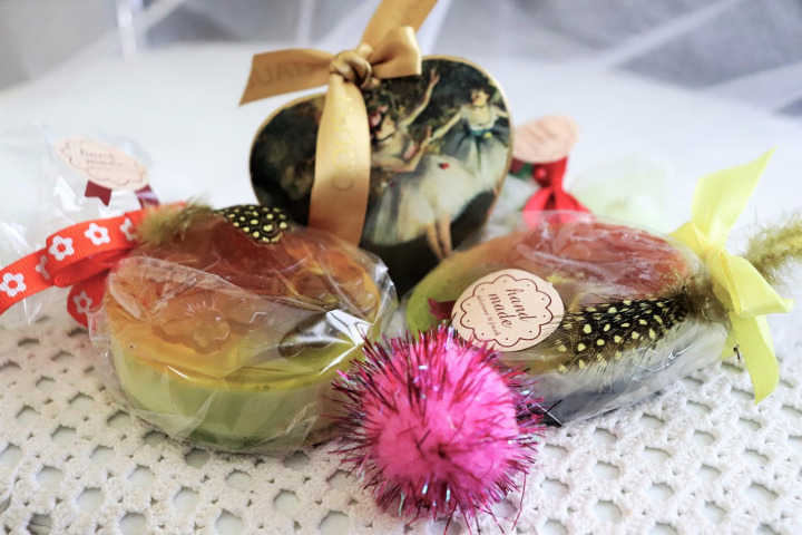 Handcrafted soap with elegant wrapping
